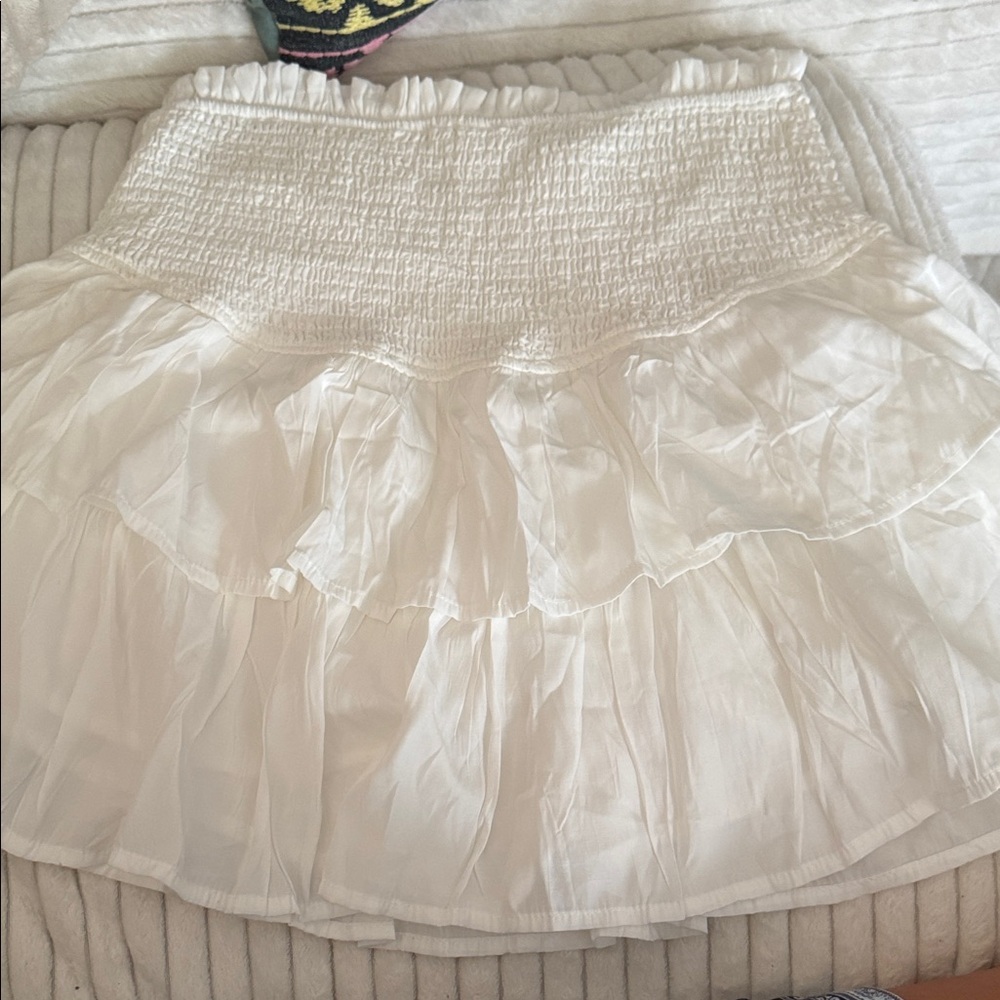 Amazon White Layered Mini Skirt